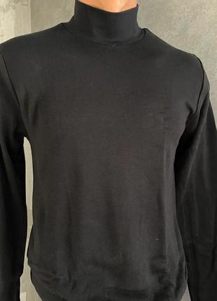 Гольф мужской на флисе черный