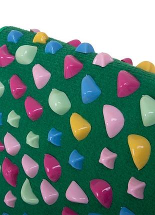 Коврик ортопедический массажный аппликатор с камнями 160x35см зеленый