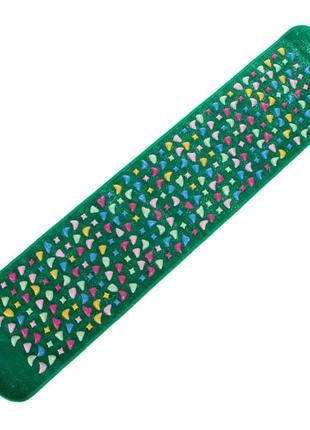 Коврик ортопедический массажный аппликатор с камнями 160x35см зеленый