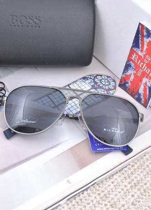 Фирменные солнцезащитные очки капля авиатор с шеромой thom#ard polarized t990434 фото