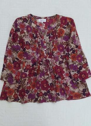 Блуза, коттон, тонкая, цветы, от аrnand thiery2 фото