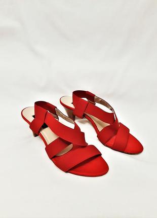 Vero cuoio красивые брендовые босоножки красные на каблуке на девушку/женские4 фото