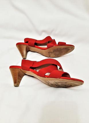 Vero cuoio красивые брендовые босоножки красные на каблуке на девушку/женские9 фото
