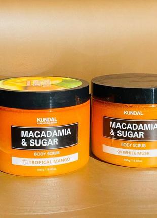 Сахарный ароматизированный скраб для тела с маслом макадамии kundal sugar & macadamia body scrub 5501 фото