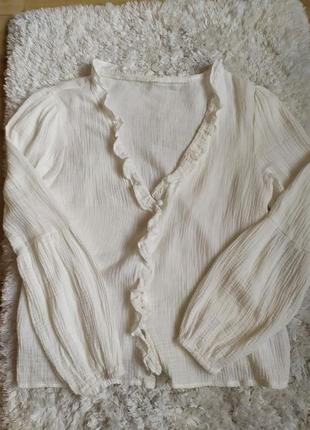 Актуальная блуза из муслина,муслиновая блуза,рубашка из муслина,белая блуза,хлопковая блузка4 фото