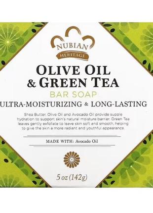 Nubian heritage мыло с оливковым маслом и зеленым чаем 142 г