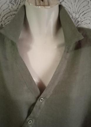 Стильная , модная  рубашка -туника , нат. лен , р. 48-543 фото