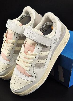 👟кроссовки женские adidas forum low white &amp; yellow &amp; pink👟