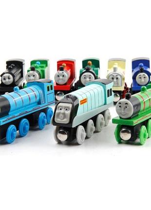 Деревянный паровозик томас thomas поезд на магнитах из мультфильма томас и его друзья4 фото