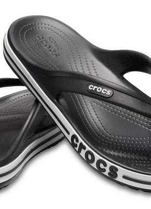 Вьетнамки крокс crocs bayaband flip black / white