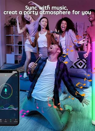 Набор 2 шт светодиодный намольный угловой rgb умный смарт торшер, cgn стоячие огни 3.41ft