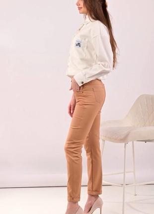 Стильные женские брюки в цвете беж 46-48рр2 фото