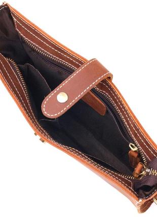 Винтажная женская сумка из натуральной кожи 21301 vintage коричневая4 фото