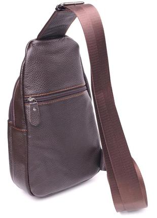 Удобная мужская сумка через плечо из натуральной кожи 21308 vintage коричневая2 фото