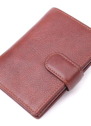 Вертикальное мужское портмоне из натуральной кожи 21399 vintage коричневый
