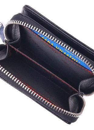 Лакированный кошелек для женщин с монетницей на молнии из натуральной фактурной кожи...