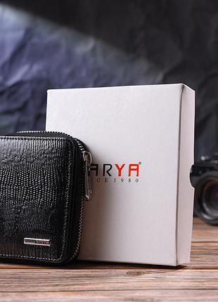 Лакированный кошелек для женщин с монетницей на молнии из натуральной фактурной кожи...