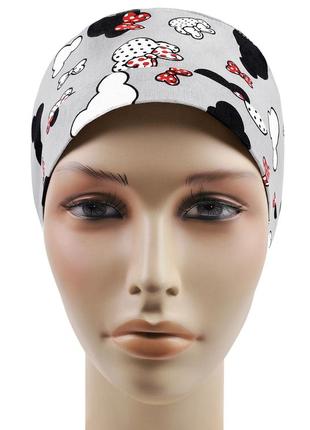 Медична шапочка шапка жіноча тканинна бавовняна багаторазова принт мікі маус5 фото