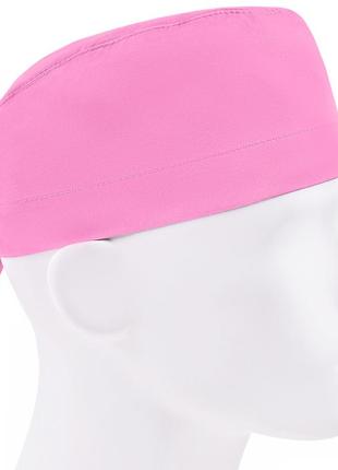 Медицинская шапочка шапка мужская тканевая хлопковая многоразовая однотонная розовая