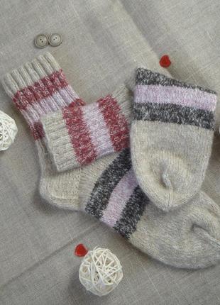 Зимові вовняні шкарпетки ручна робота 37 розмір4 фото