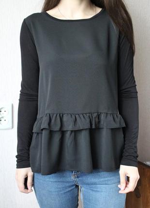 Черная блуза с рюшами м размер 38 orsay