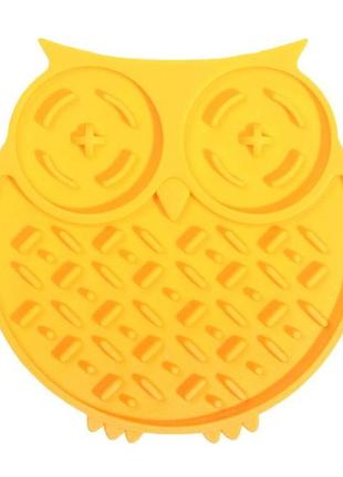 Коврик-кормушка для собак wahopet сова желтый силикон