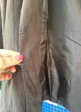 Нарядный льняной пиджачок шоколадного цвета р.58 на подкладке5 фото