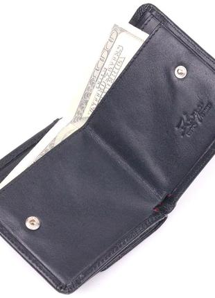 Компактний жіночий гаманець із натуральної гладкої шкіри karya 21432 чорний4 фото