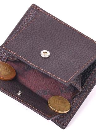 Практичный мужской зажим с монетницей из натуральной кожи karya 21404 коричневый6 фото