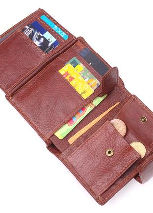 Вертикальне чоловіче портмоне з натуральної шкіри 21399 vintage коричневий6 фото