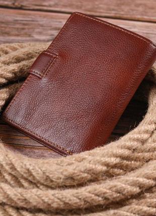 Вертикальне чоловіче портмоне з натуральної шкіри 21399 vintage коричневий8 фото