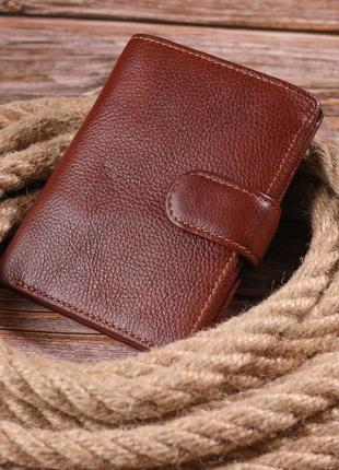 Вертикальне чоловіче портмоне з натуральної шкіри 21399 vintage коричневий7 фото