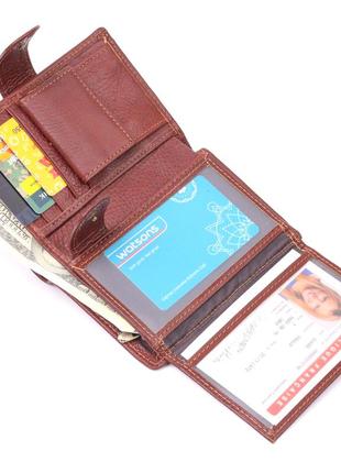 Вертикальне чоловіче портмоне з натуральної шкіри 21399 vintage коричневий5 фото
