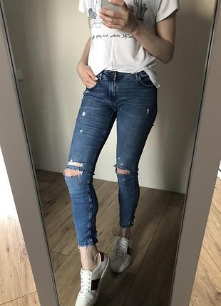 Стрейяевые джинсы zara 💙