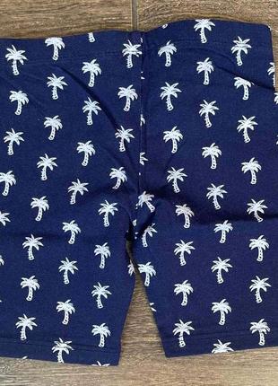 1,  трикотажные хлопковые синие вело шортики в пальмах джимбори gymboree  размер 4т  рост 99-107 см