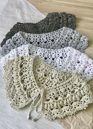 Шикарный воротник shine для вечернего образа,стильное кружево,ручная работа...