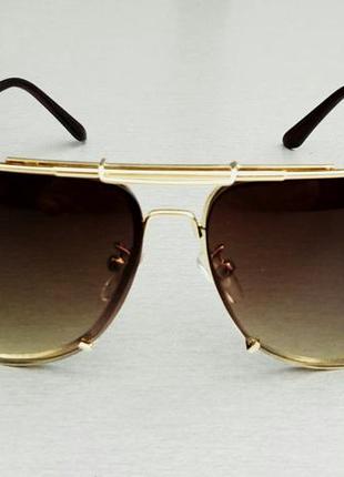 Очки в стиле dolce & gabbana мужские солнцезащитные в золотой металлической оправе