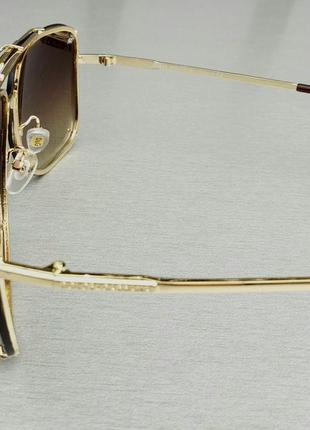 Очки в стиле dolce & gabbana мужские солнцезащитные в золотой металлической оправе4 фото