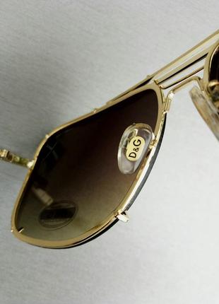 Очки в стиле dolce & gabbana мужские солнцезащитные в золотой металлической оправе7 фото