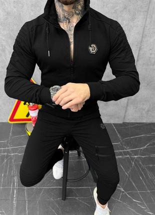 Крутезний чоловічий спортивний костюм phillipp plein paradox black чорний