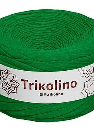 Пряжа трикотажна 7-9 мм "trikolino", 50 м 160 г, колір лісовий зелений1 фото