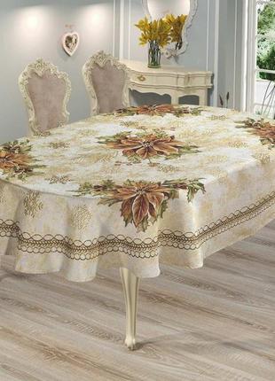 Скатертина новорічна овальна гобеленова sagol 160х300 ovale st-161 sari