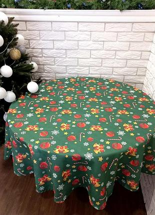 Скатертина "print" sagol 160 коло новорічна yesil