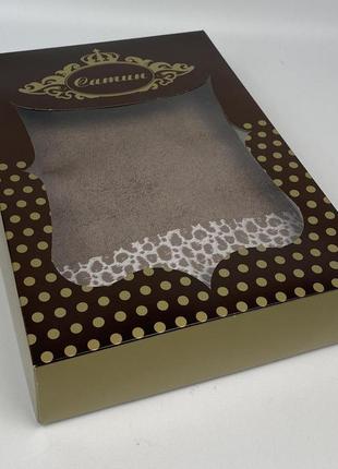 Набір рушників cottonize 2 шт. cod151 шоколад у фірмовій коробці2 фото
