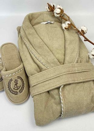 Халат мужской maison d'or michel sailing beige s