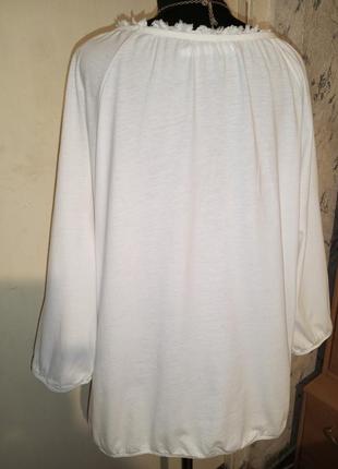 Натуральна-100% бавовна,трикотажна,біла блузка,бохо,великого розміру,rosebud2 фото
