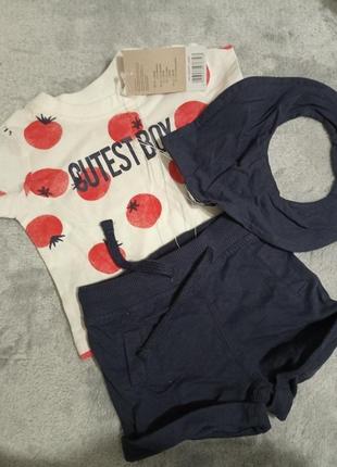 Набо на лето 56р для новорожденного мальчика майки футболка