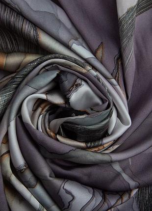 Ткань плательная атлас шелк стрейч ліловий