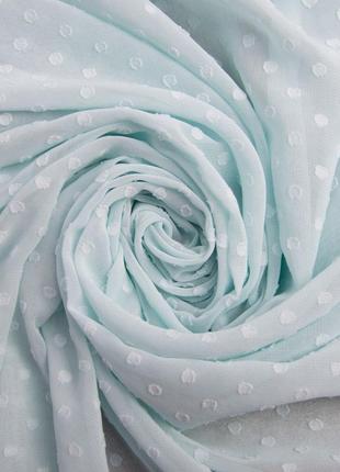 Ткань плательная шифон жаккард ніжна бірюза