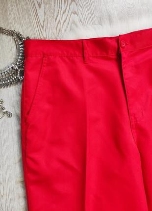 Красные брюки с карманами штаны классика костюмные прямые широкие батал большого размера6 фото